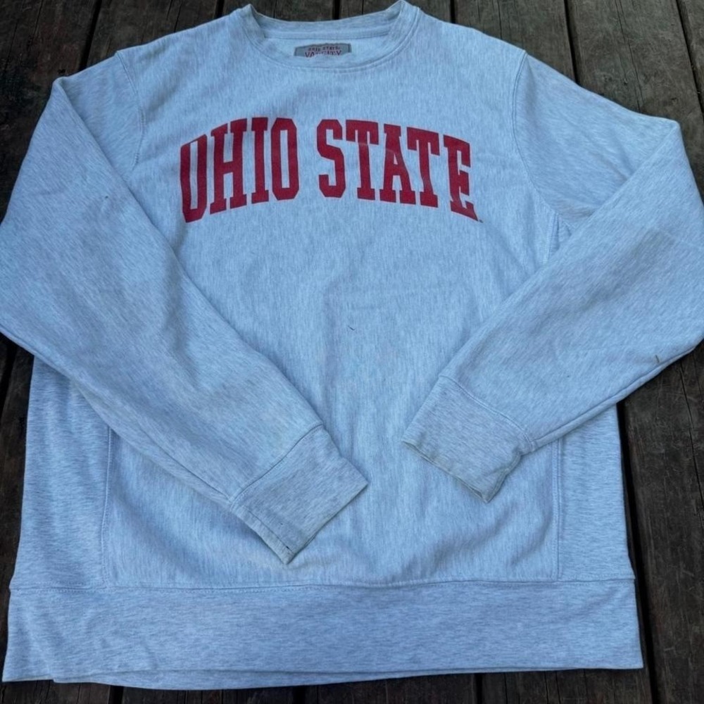 Vintage Ohio State Authentic Apparel Sweatshirt Large Gray Buckeyes Crewneck